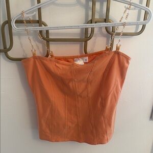 Jon Adam Orange beaded  Strap Women's Top